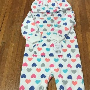 NWT, Carter’s hooded one piece, 12m